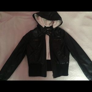 A warm leather jacket